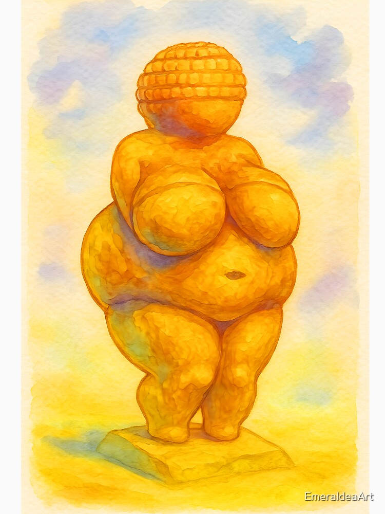 Venus of Willendorf aquarelle art by EmeraldeaArt