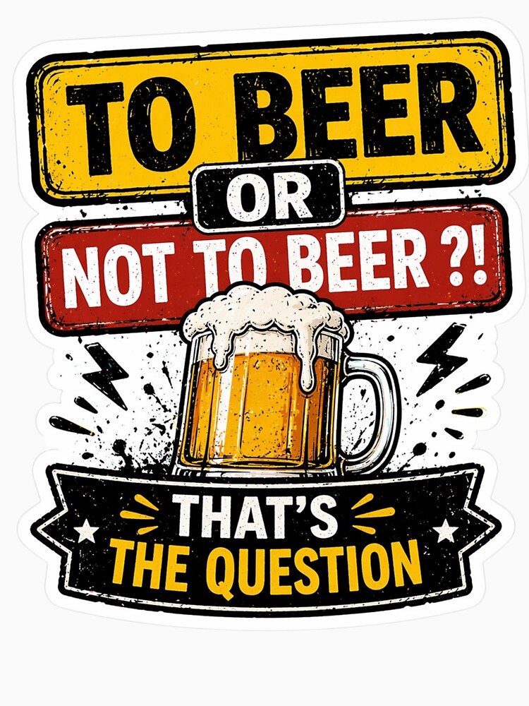 To Beer Or Not To Beer? Funny Beer Sticker by LazyMoodStudio