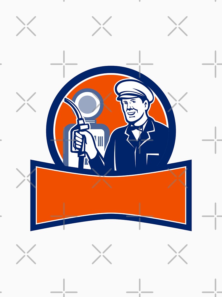 Vintage Gas Station Attendant Circle Retro by patrimonio