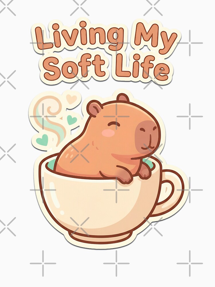 Living My Soft Life Capybara – Cozy Self Care Aesthetic by Visual Dept.