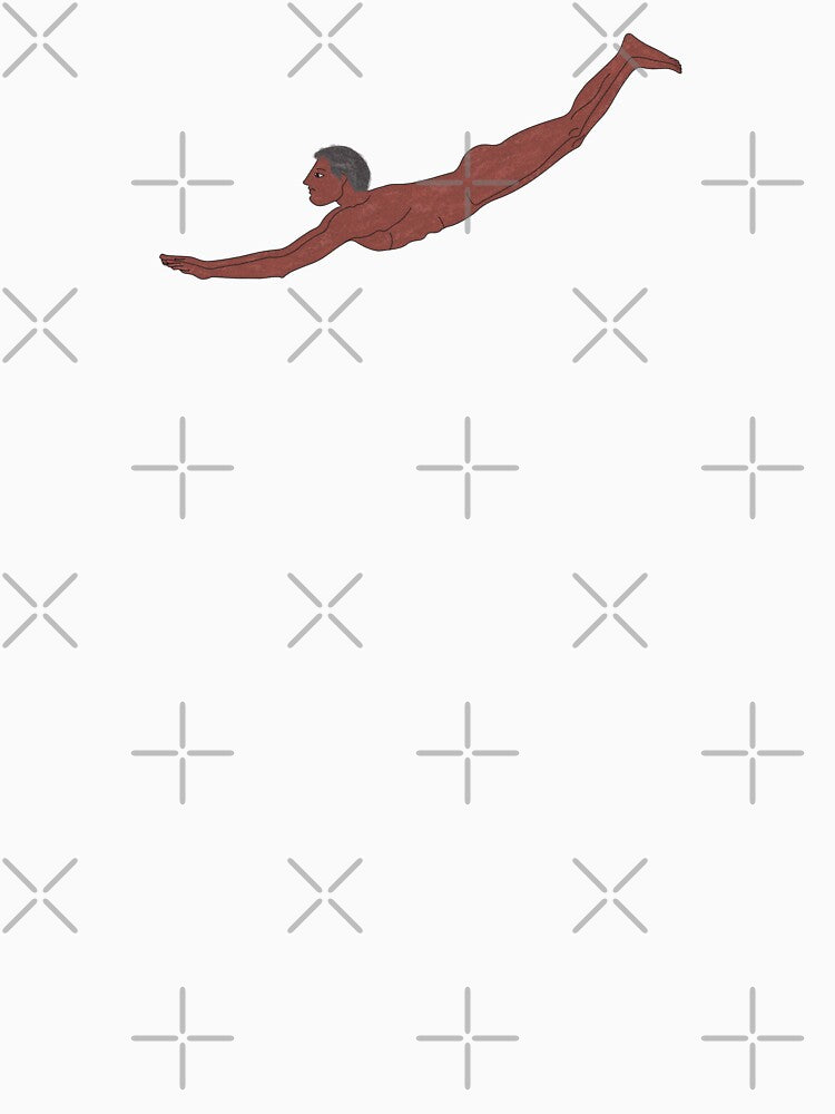 Fresco of the Diver, Salerno, Italy c. 470 BC. (Version-1) by archaeologyart