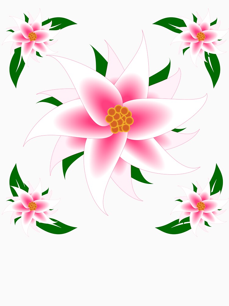 Pink and White Flower Frame by Risa-C