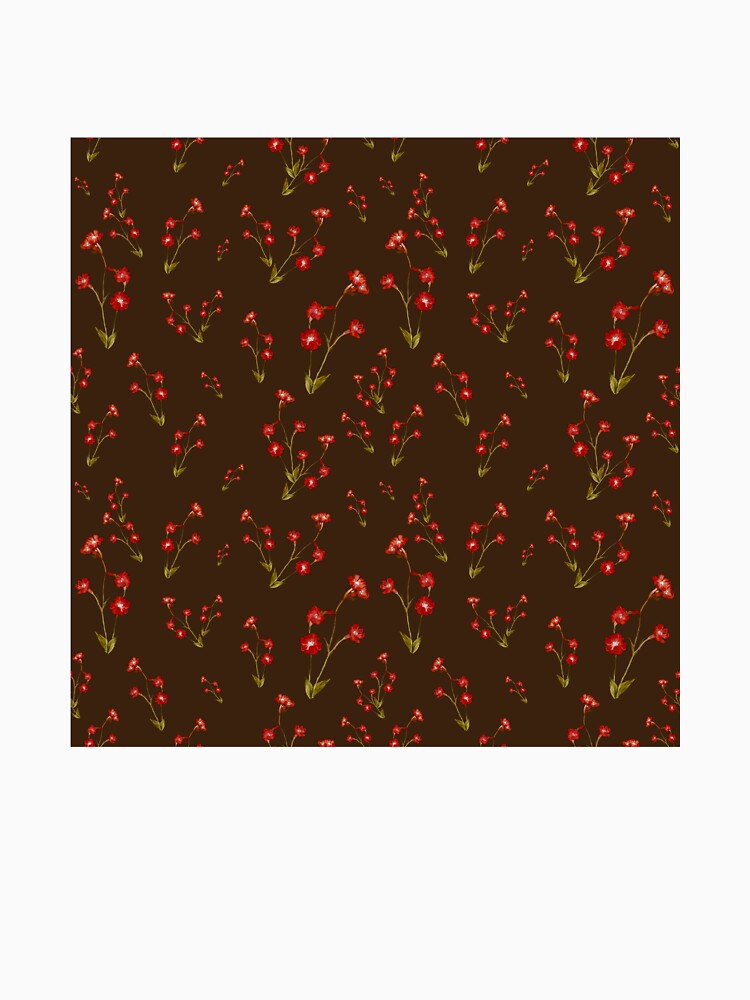 Flower red pattern a cute watercolor illustration red by Yana Mustafina | Boho Soulful Designs