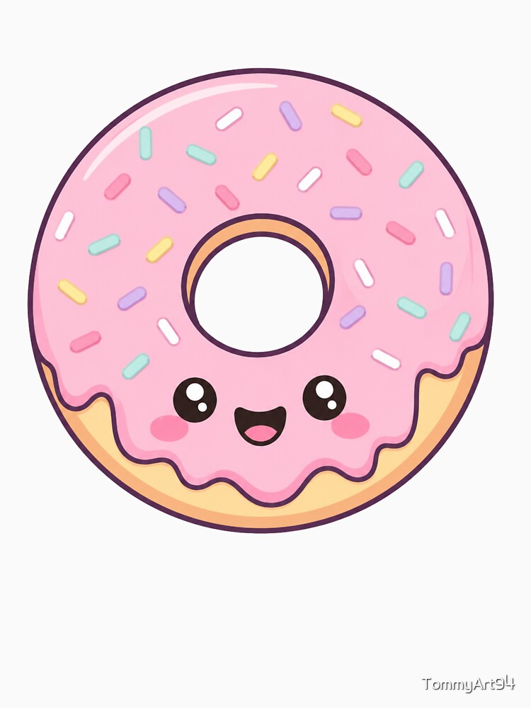 Kawaii Donut with Sprinkles Cute Pastel Dessert Sticker by TommyArt94