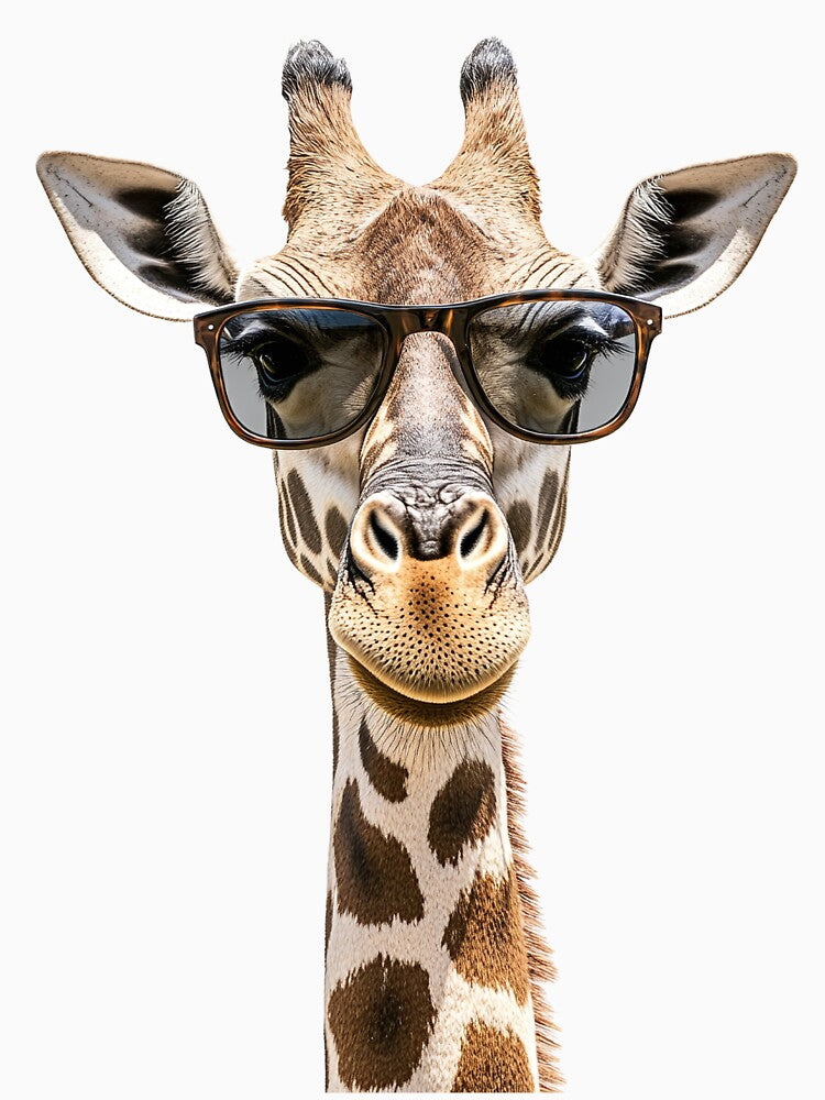 Funny cool Giraffe wearing sunglasses by LazyOwlStore