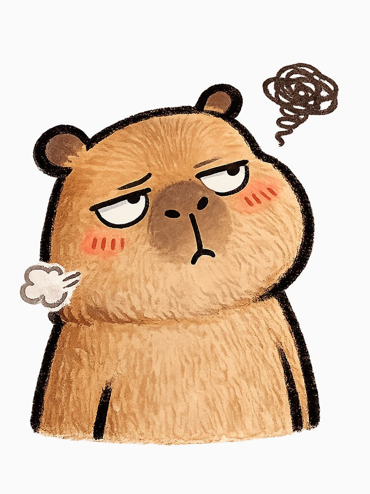 Annoyed Capybara | Cute Eye Roll Kawaii Capybara Sticker & Funny Animal T-Shirt by Atum&Art