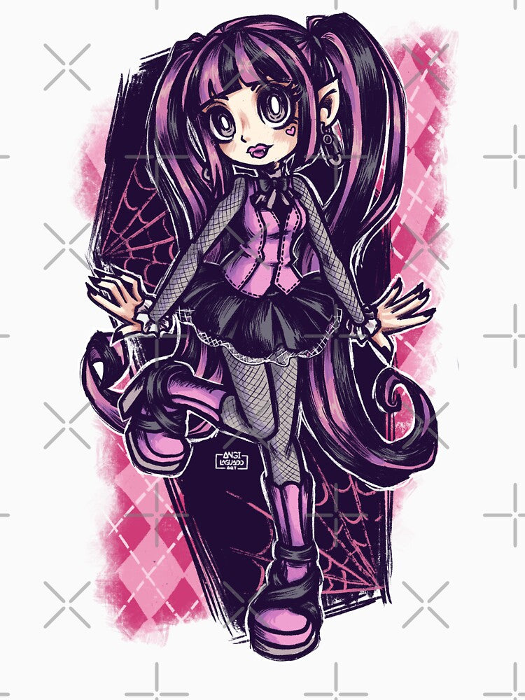 Cute Gothic Vampire Girl – Draculaura Inspired Gothic Kawaii by AngiLaguado