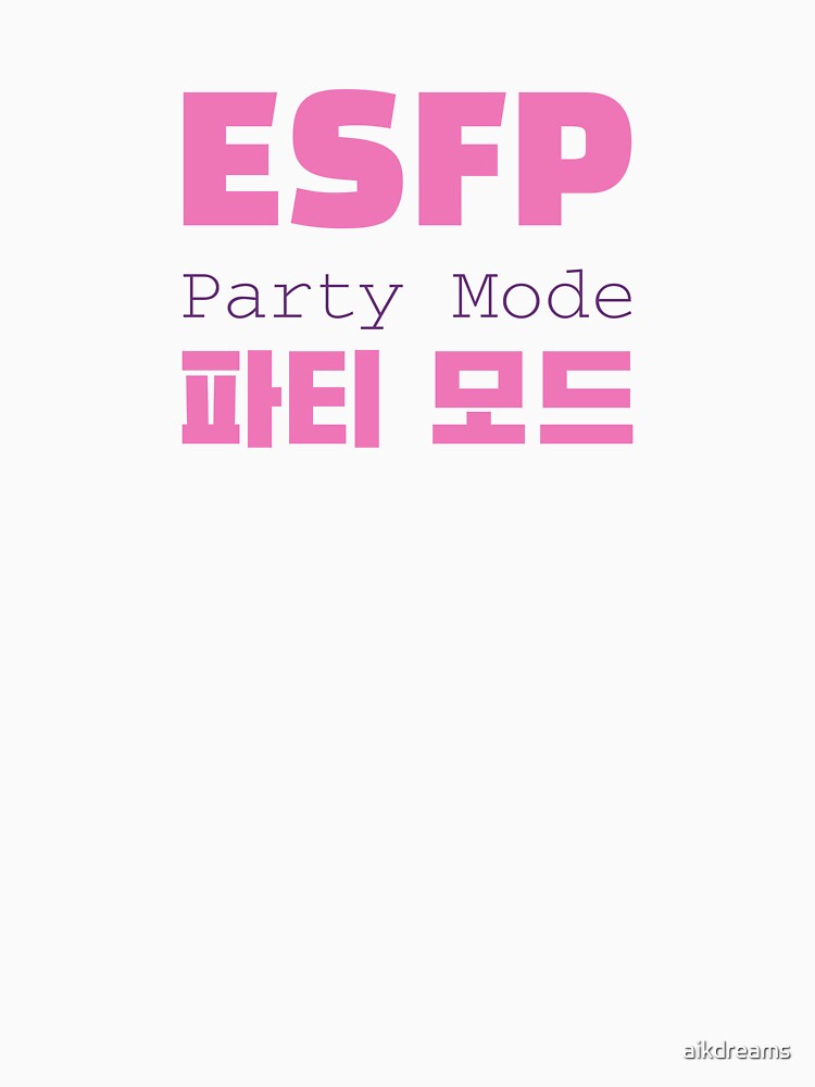 ESFP Party Mode Korean Typography Design by aikdreams