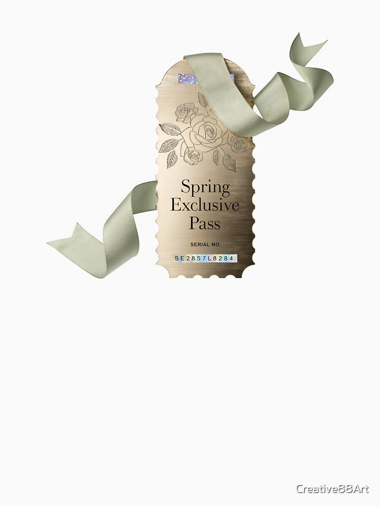 Elegant Spring Exclusive Pass with ribbon and floral design by Creative88Art