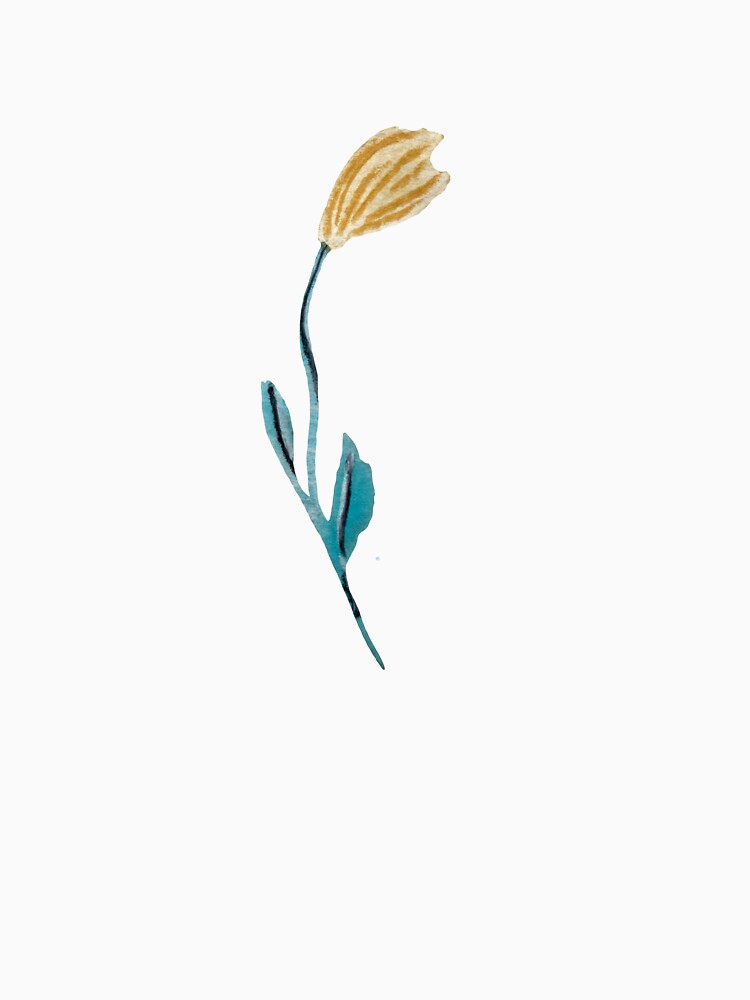 Flower beige blue texture pencil watercolor sketch by Yana Mustafina | Boho Soulful Designs