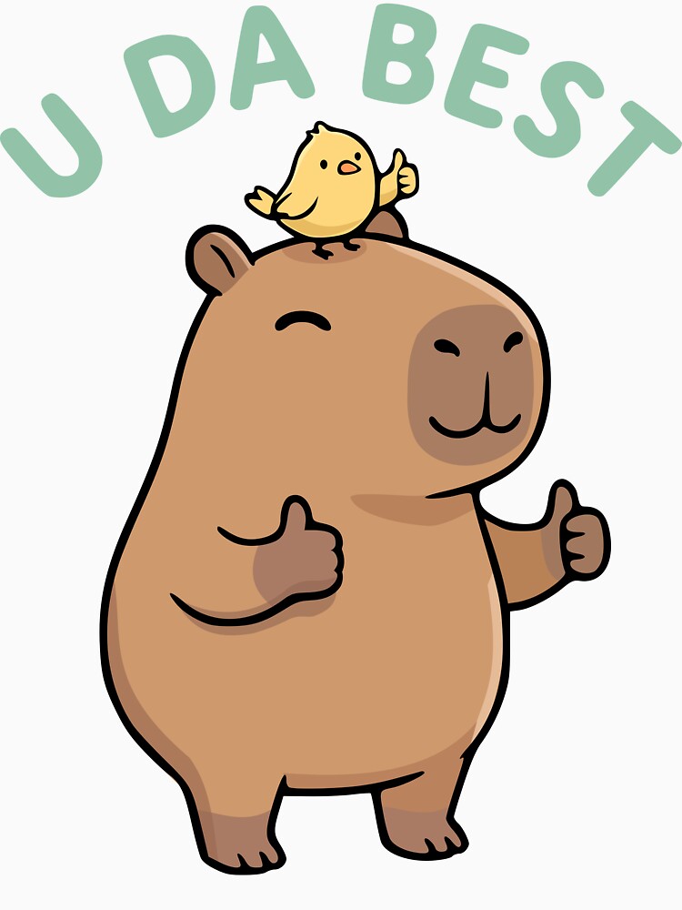 U DA BEST — Chill Capybara Affirmation Sticker by Mighty Tees