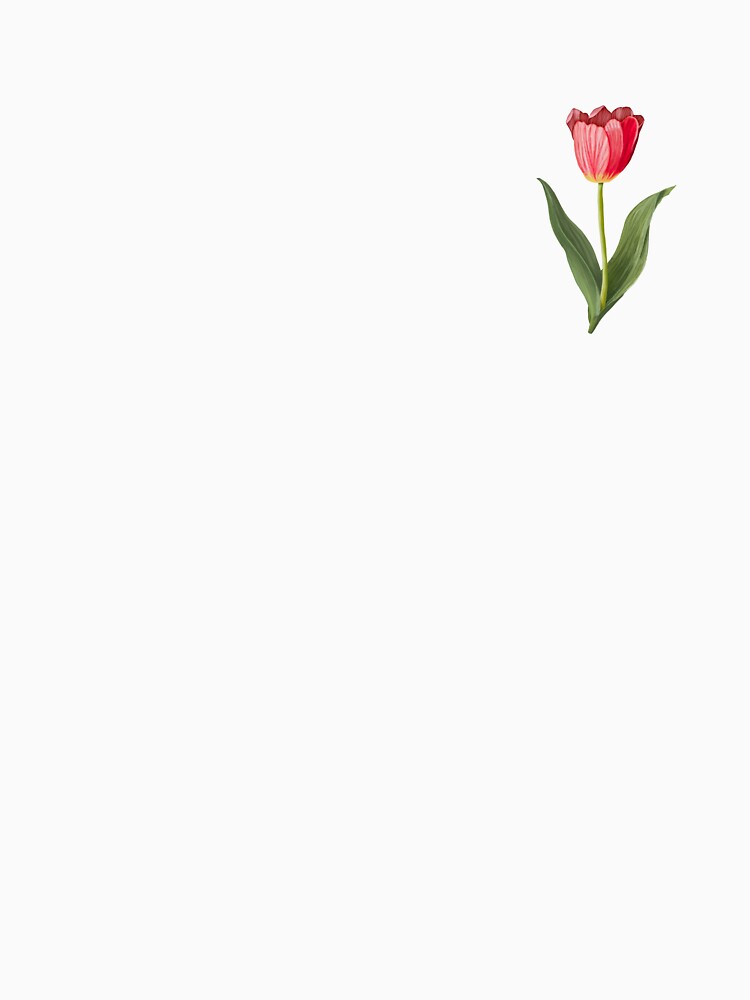 Single Red Tulip Drawing with Soft Elegant Details by thecoloursandme