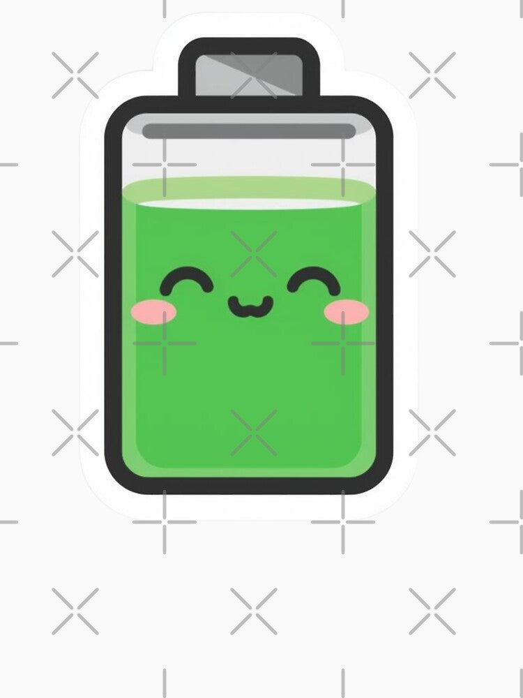 Recharging Battery Social Energy Introvert Self-Care Sticker by NeonNerdStudio