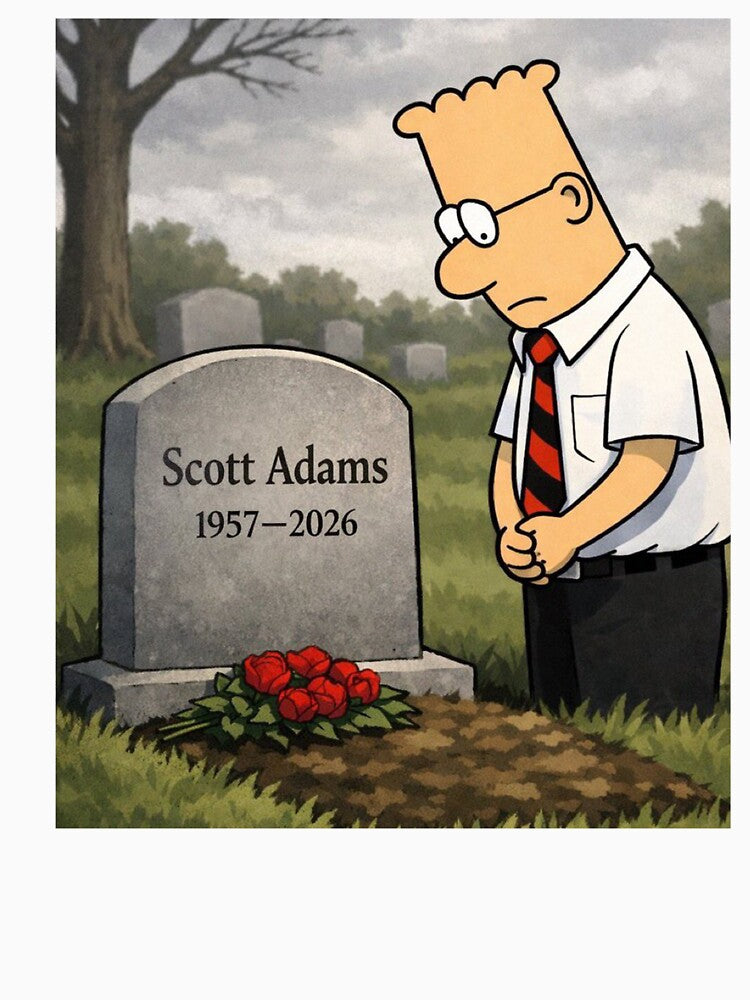 dilbert cartoon RIP scott Adam by trozstreet