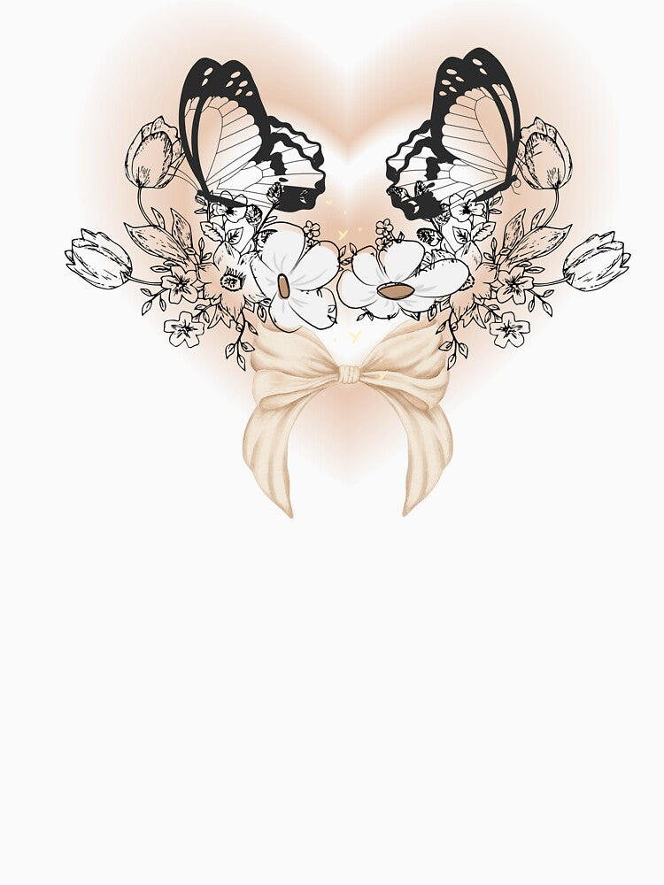 Aesthetic Butterfly & Floral Design, Soft Vintage Nature Illustration, Feminine Minimal Art by Palette-Vibes