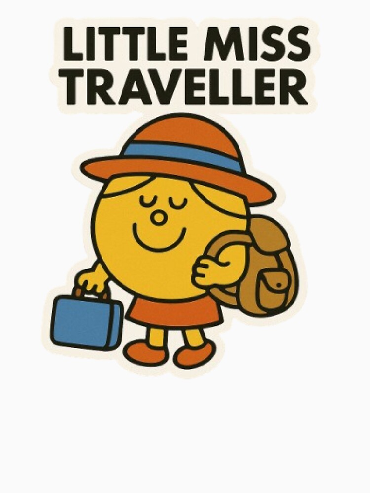 Little Miss Traveller Character Girl Funny Relatable Comic Cartoon Travel Summer Trip Vacation Holiday by SamiraArts