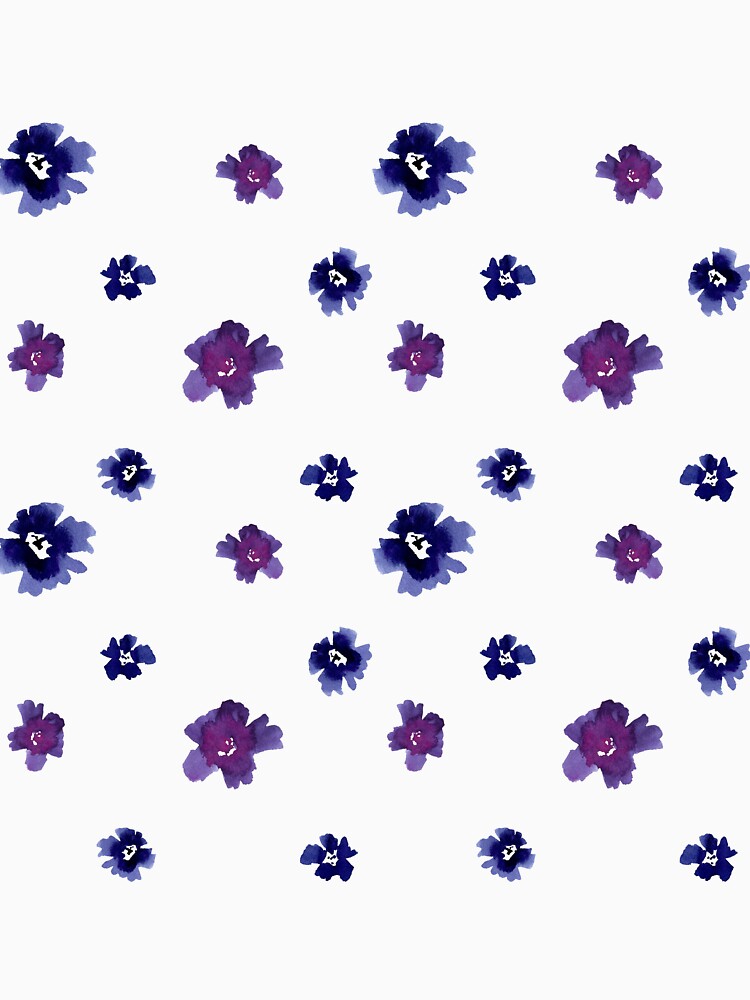 Violet viola flower pattern a watercolor sketch by Yana Mustafina | Boho Soulful Designs