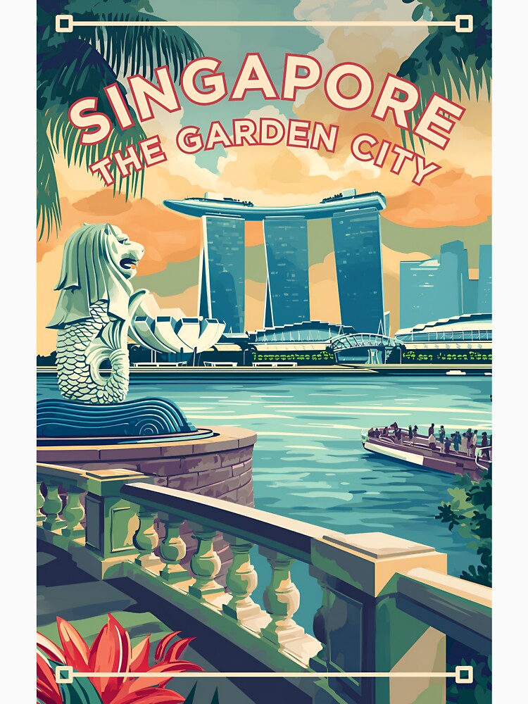 SINGAPORE | Retro-Style World Travel Poster by wallflowerfolio