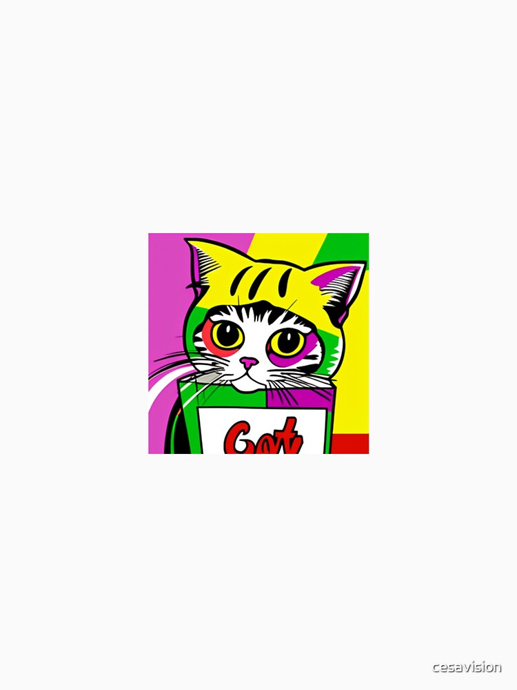 Cat in supermarket in pop art style by cesavision