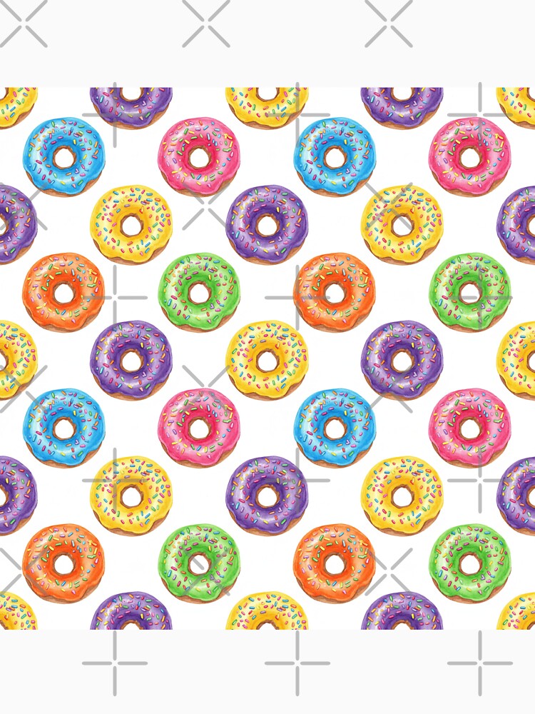Colorful Watercolor Donuts with Icing and Sprinkles by silviaol