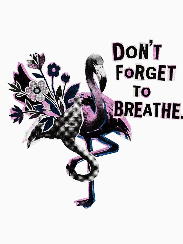 Yoga Flamingo - "Don't Forget to Breathe" Funny Design by ShinyMonkeShop