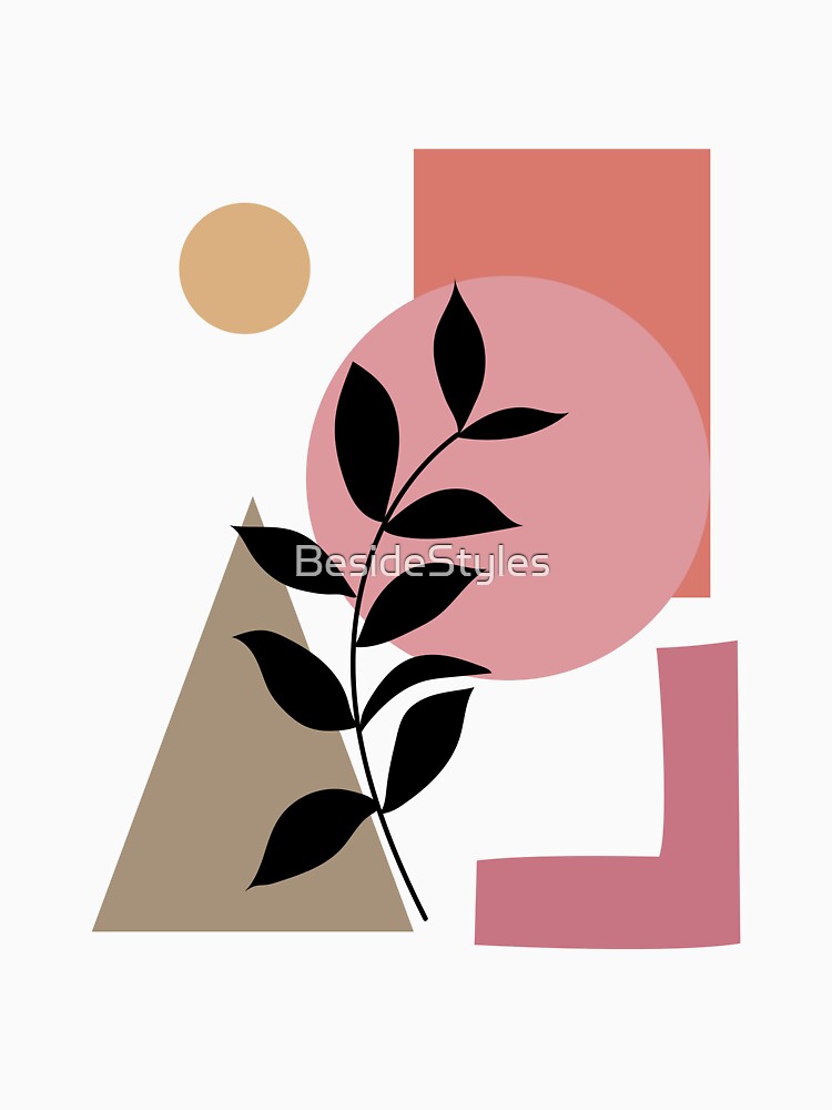 Geometric Boho | Black Leaf | Handmade Premium Prints by BesideStyles