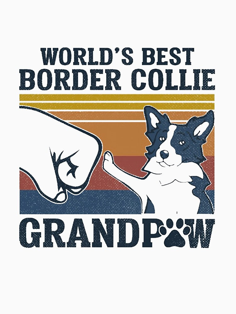 World'S Best Border Collie Grandpaw Vintage by Lopezone
