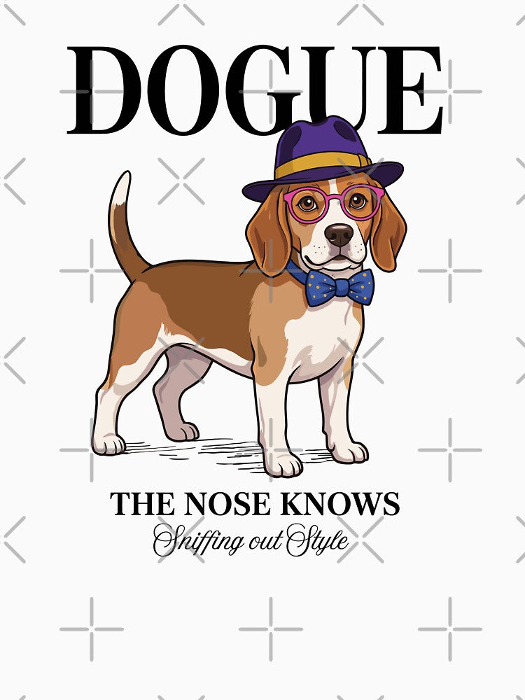 Beagle DOGUE Fashion Magazine - The Nose Knows Sniffing Out Style by KojourinArt