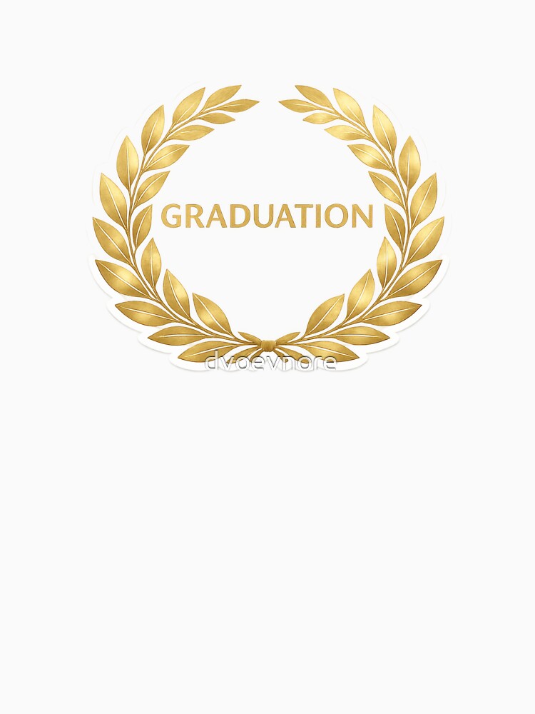 Graduation wreath with gold laurel design on plain backdrop, useful for celebratory background, AI Generated by dvoevnore