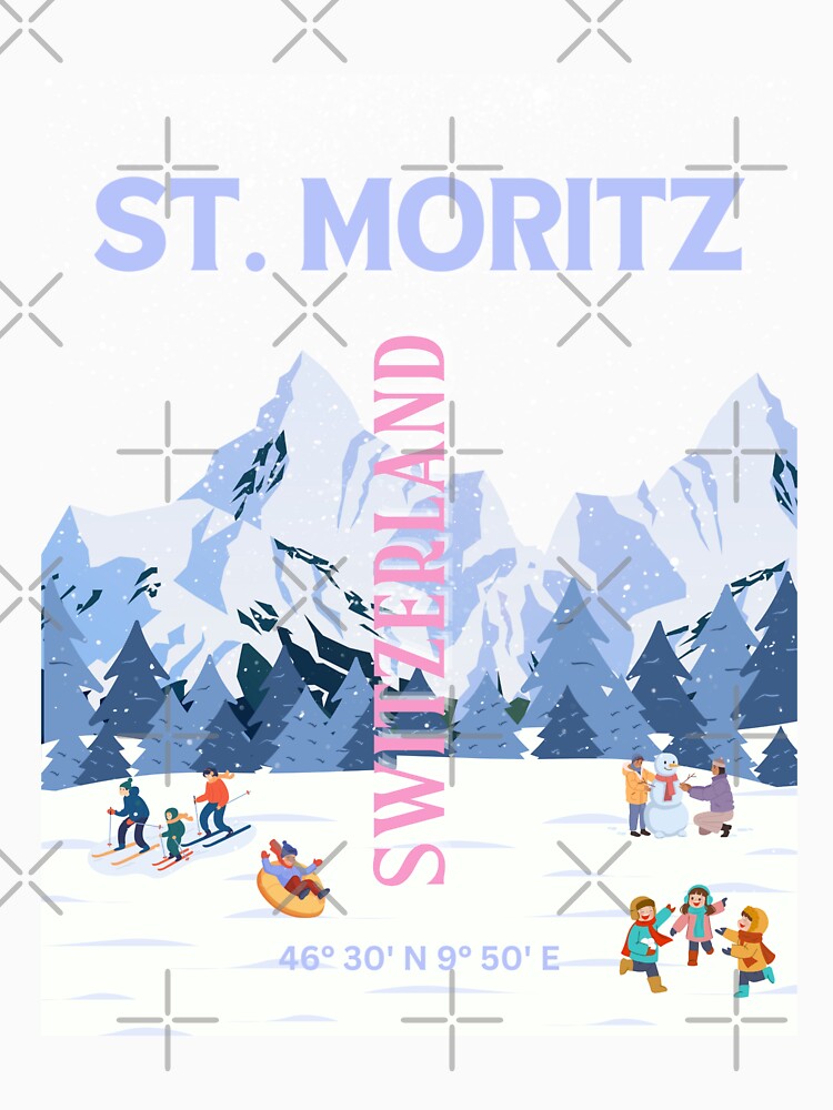 St. Moritz Travel Art, Switzerland Travel Art by Magic Love Art Print