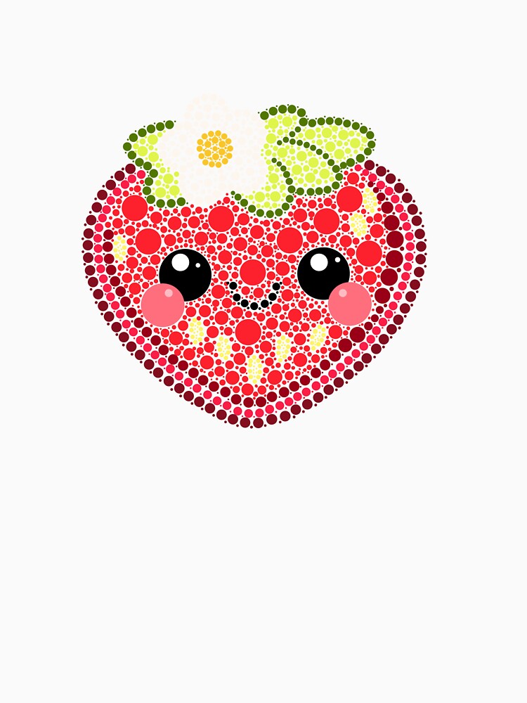 Kawaii Strawberry Dot Art by Cardiff Creative