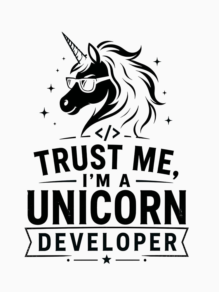Trust Me, I’m a Unicorn Developer – Funny Dev Design Blakc by CtrlAltLaugh