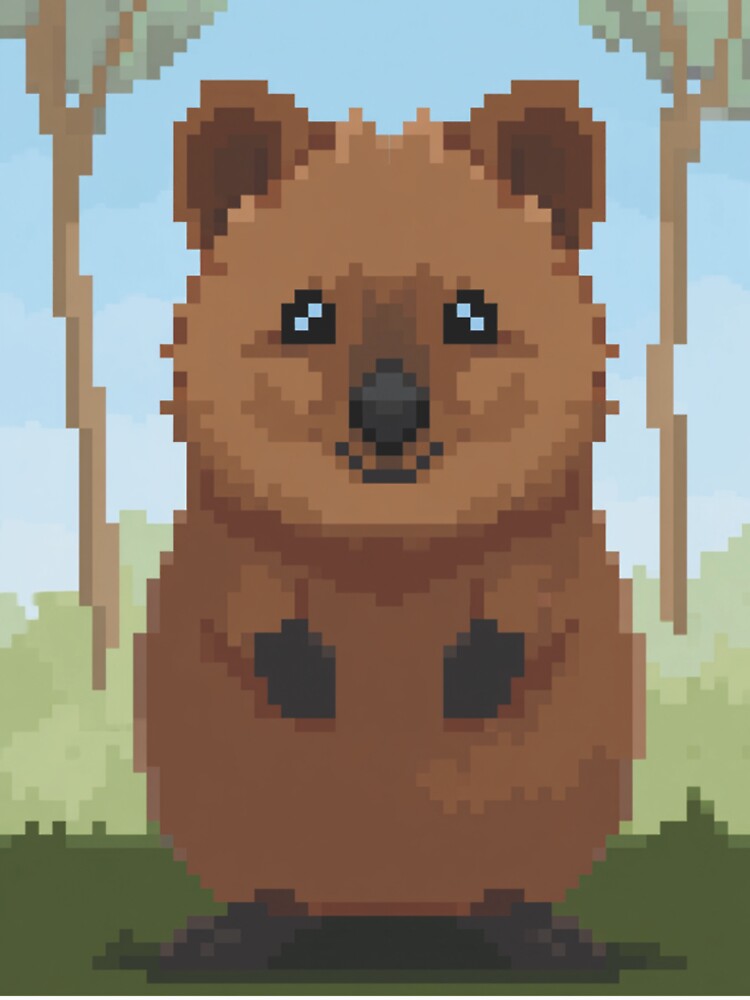 Pixel Quokka  Cute Retro 8‑Bit Australian Animal Art by Pixel8Prints