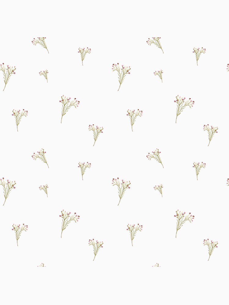 Branch pink flower floral pattern watercolor by Yana Mustafina | Boho Soulful Designs