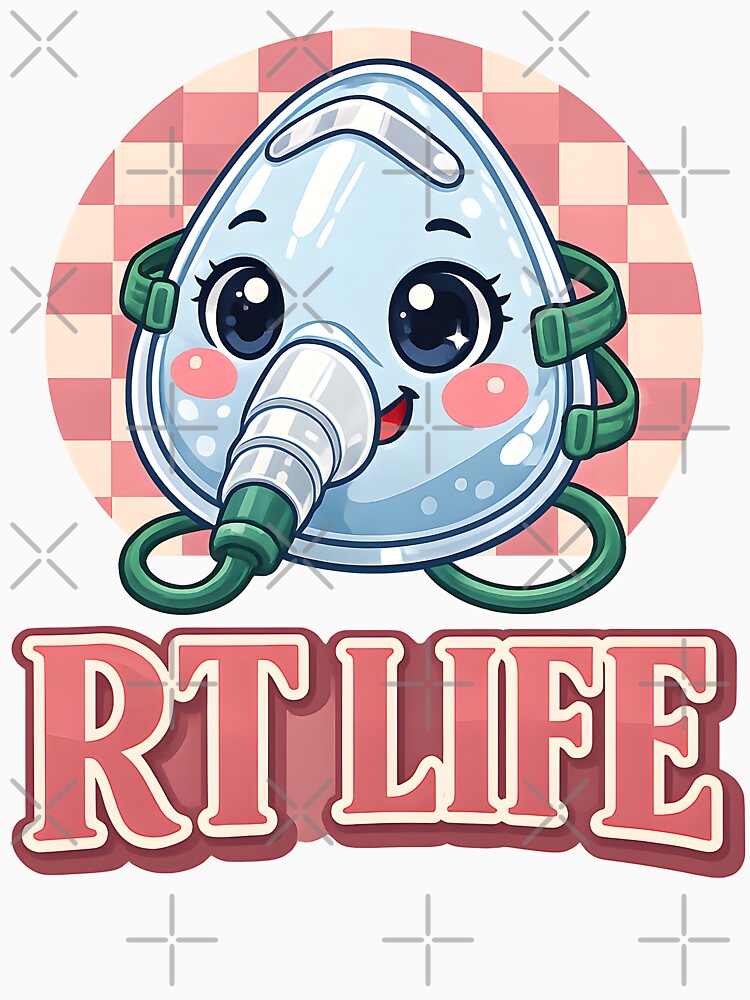 Respiratory Therapist RT Life Cute Oxygen Mask Medical Design by ClinicalHubs