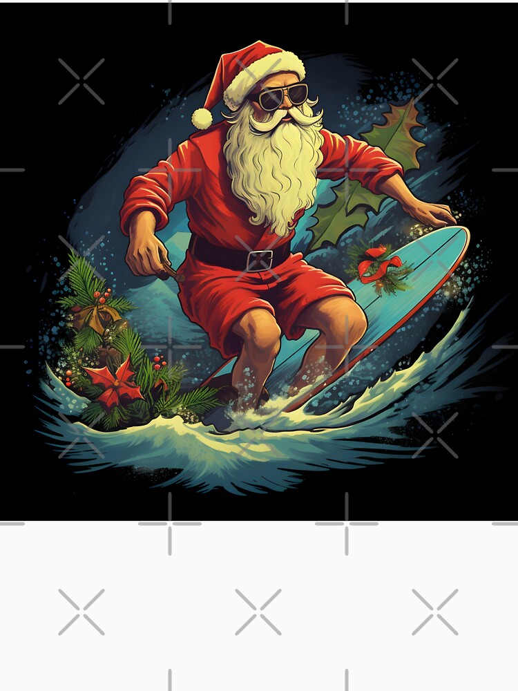 Surfing Christmas Santa Claus Holiday print by dcrc