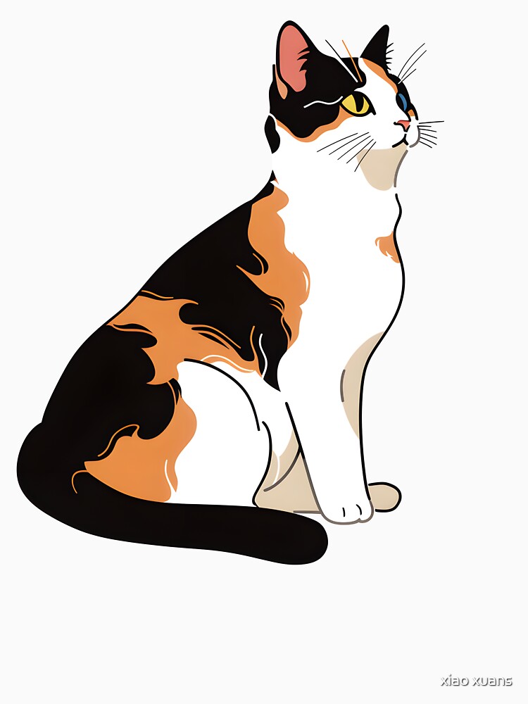 Calico Cat with Heterochromatic Eyes, Calico Cat Lovers, Calico Cat Mom by xiao xuans