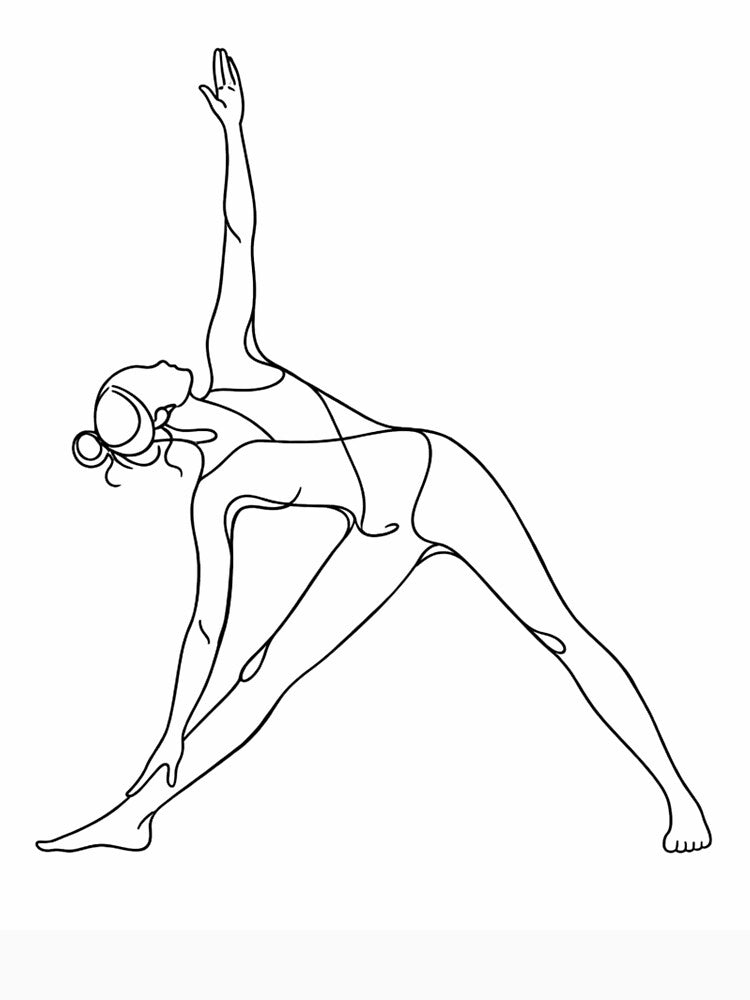 Triangle Yoga Pose One Line Art by BlairWynne