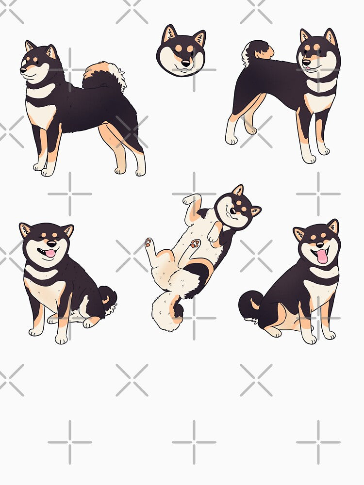 Cute black and tan shiba inu dog art pack by Yaragold