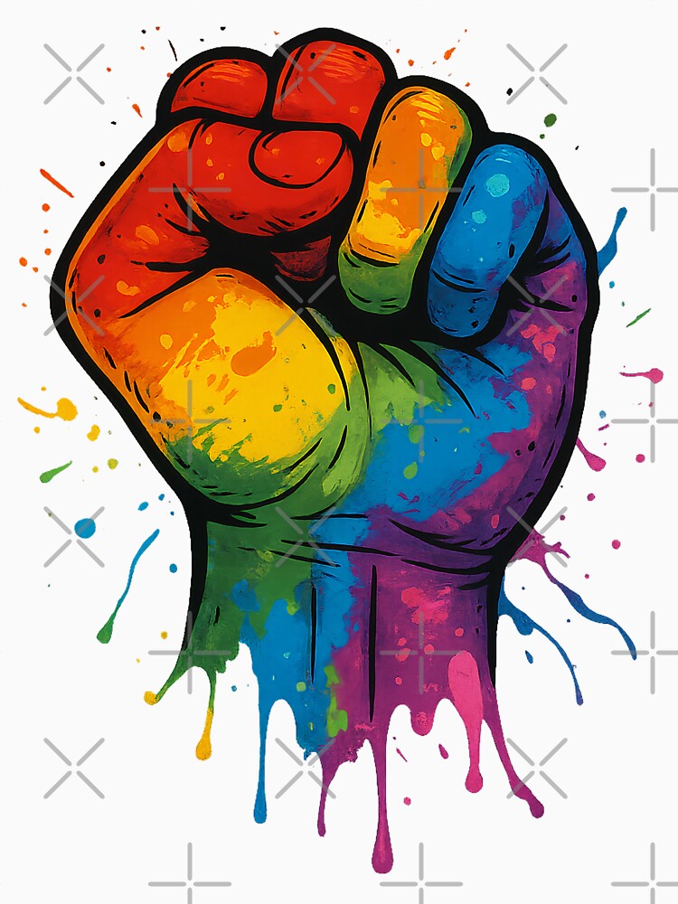 Pride Power Fist – Bold Rainbow Resistance Artwork by Sepinik