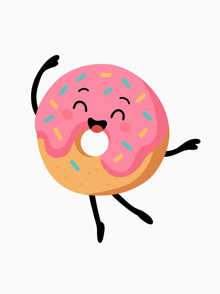 Dancing Donut Fun Cute Design by gluxdesing