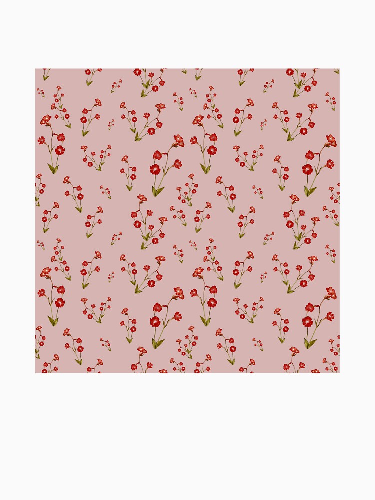 Flower red pink pattern a cute watercolor illustration by Yana Mustafina | Boho Soulful Designs