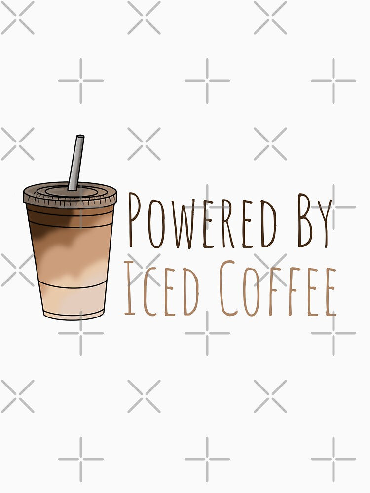 Powered By Iced Coffee Funny Caffeine Lover Gift Design by Avaaxa