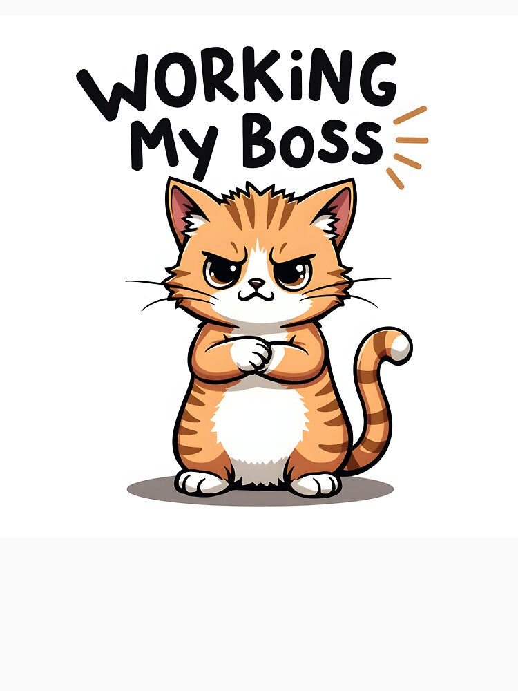 Funny Grumpy Cat T-Shirt – “I Work Hard So My Cat Can Have a Better Life” Cat Lover Graphic Tee by MilaPrintify