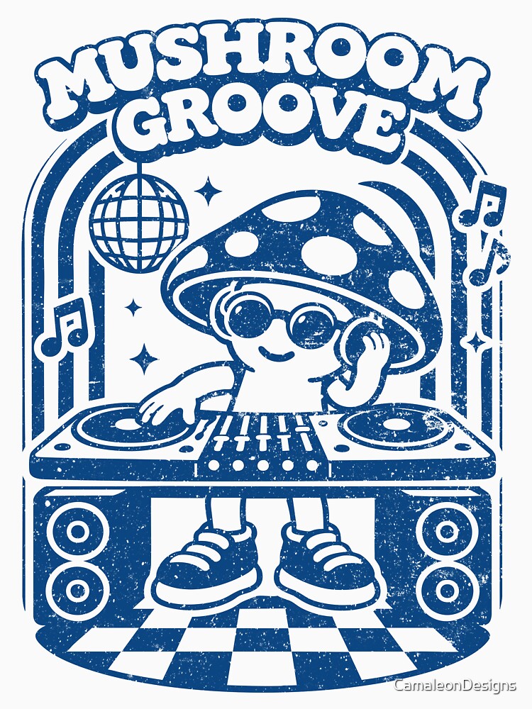 Mushroom Groove DJ Retro Music Vibes by CamaleonDesigns