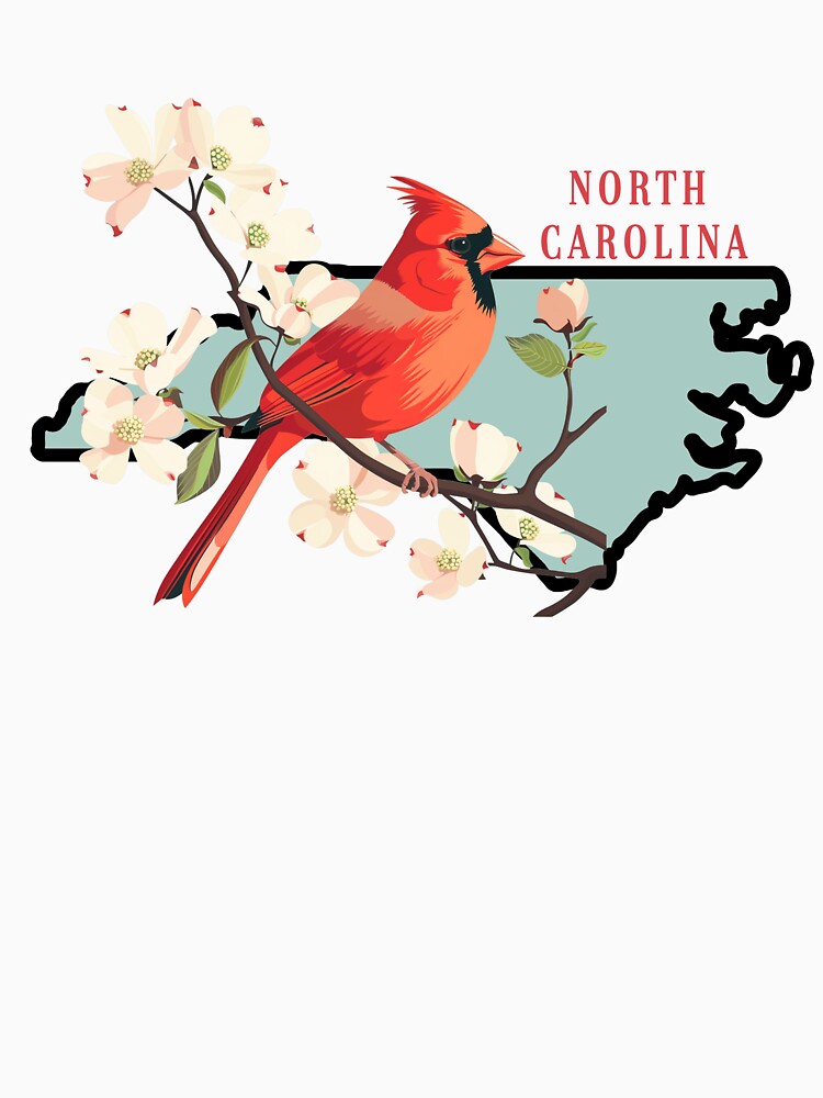 North Carolina State Bird and Flower by adventurehaven