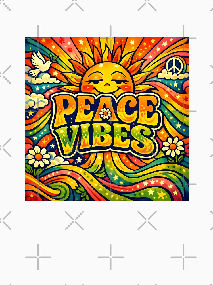 Peace Vibes Psychedelic Sun Retro by SplashTastic