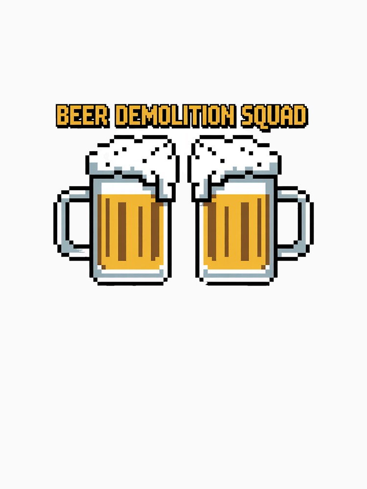 Pixel Art Beer Mugs with Overflowing Foam by Bloomkept