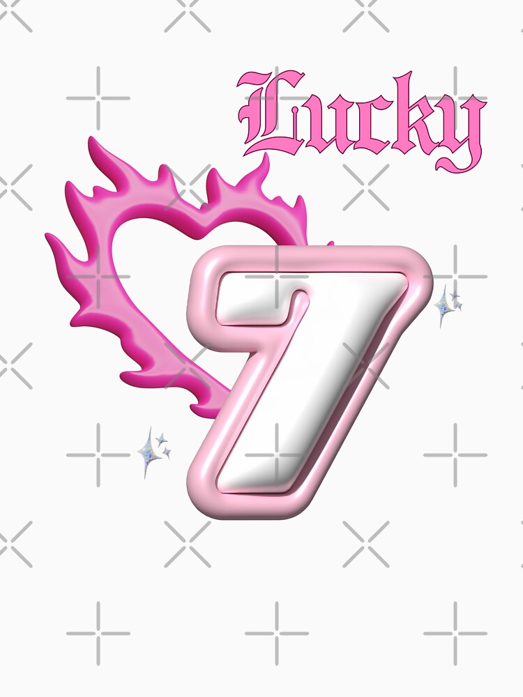 Lucky 7 Pink Flame Heart Design by Sberry8888