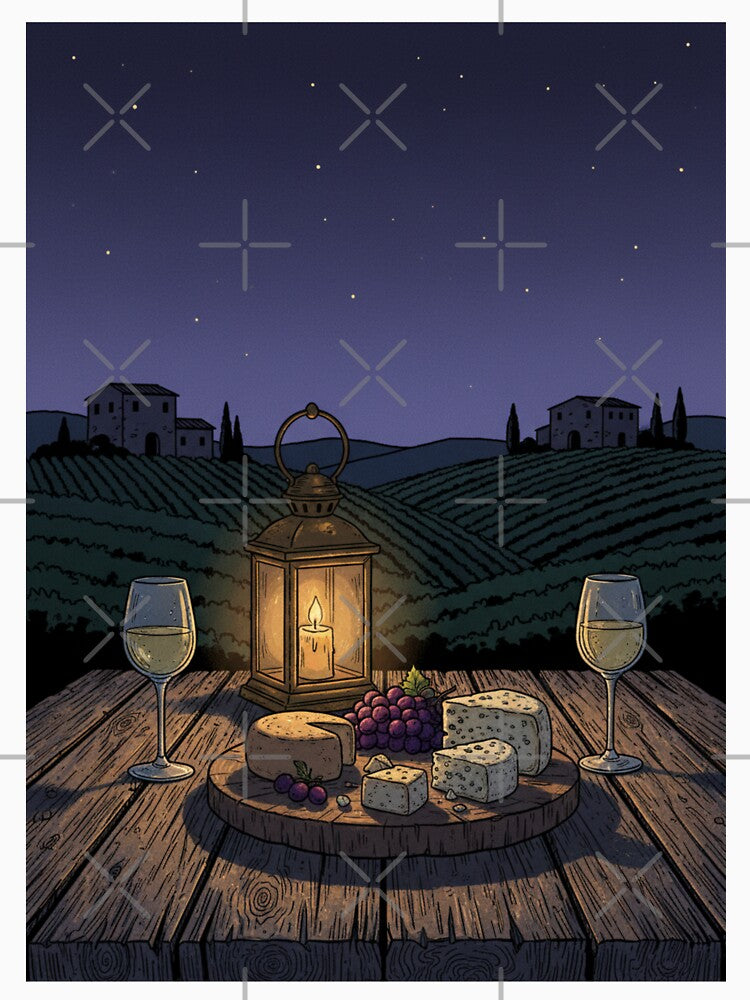 Table in a Vineyard at Sunset – Romantic Scene by HeyHas